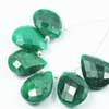 Natural Brazil Green Emerald Checker Faceted Pear Drop Briolette Beads Quantity 6 Beads & Sizes from 15.5mm to 16mm approx.